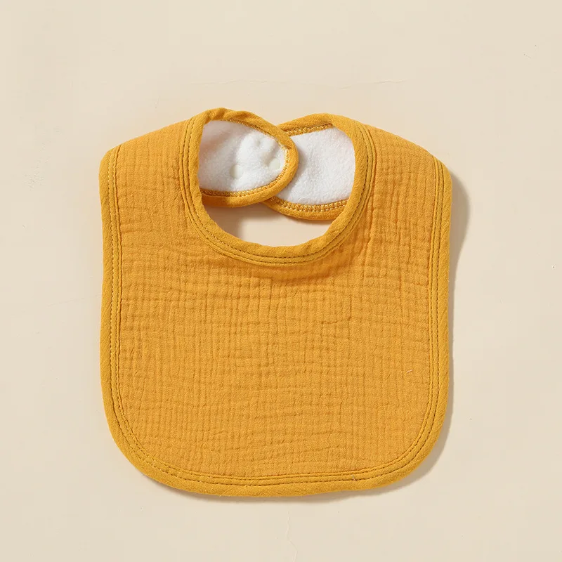 Autumn New Thickened Cotton Gauze Baby Bibs Solid Color Infant Bib Newborn Burp Cloths for Boy Girl Soft Feeding Saliva Towel