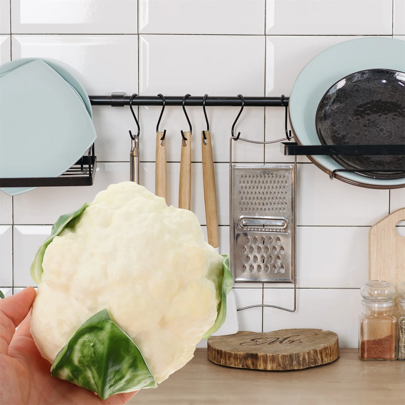 

Artificial Cauliflower Decor Realistic Vegetable Ornament for Home Kitchen Restaurant Display Showcase Decoration Fake