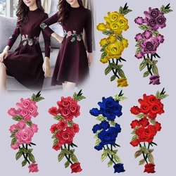 1PC Rose Flower Embroidery Patch Applique Dress DIY Apparel Decor Craft Material Sewing Supplies