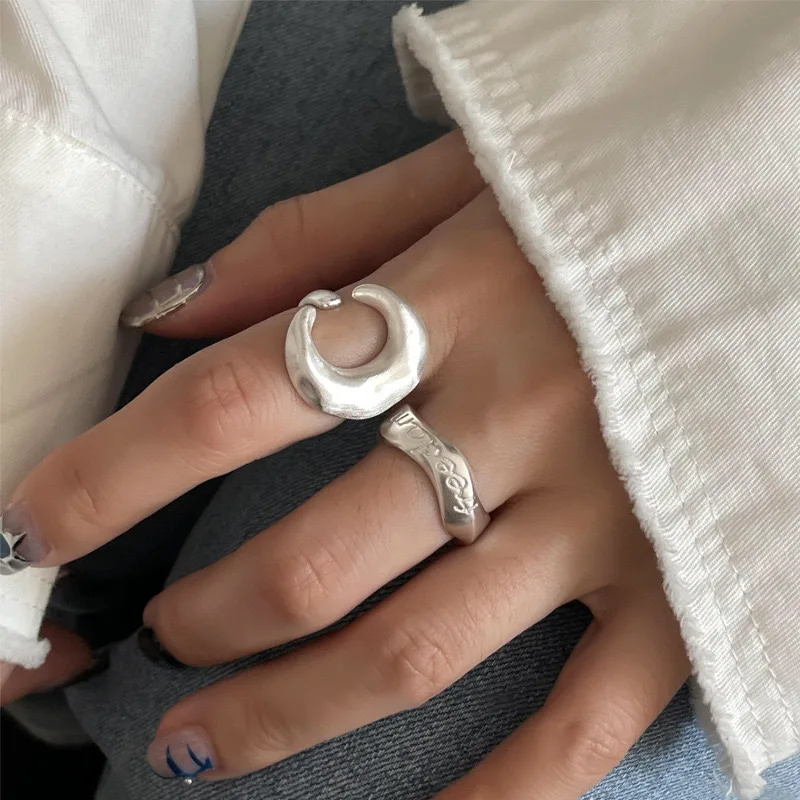 Women's Vintage Handmade 925 Sterling Silver Moon Ring