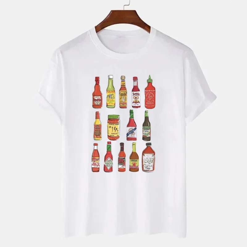 328Sauce Cute Funny Foodie T-Shirt Women Vintage Short Sleeve Retro Graphic Tshirts Unisex Grunge Tops Cotton Humor Tees Gifts