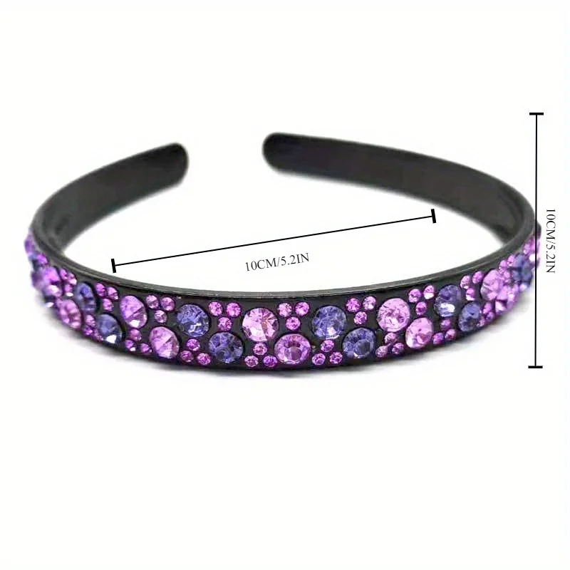 Teeth Non Slip Full Rhinestone Headbands Crystal Hairbands for Women Girls Bezel Hair Hoops Makeup Wash Face Hair Accessories