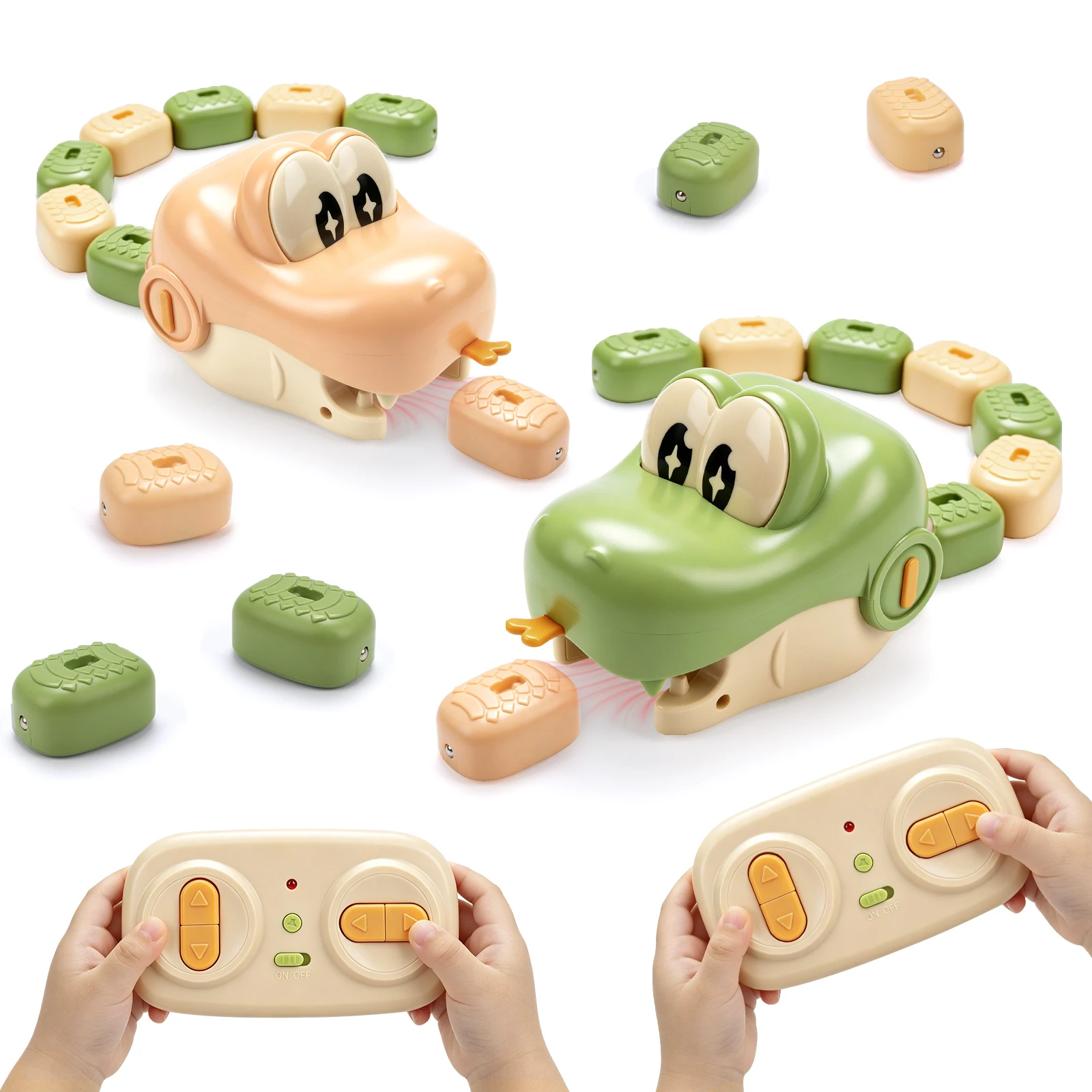 Remote Control Magnetic Greedy Snake Toys Interactive Game Dual Player Battle Greedy Bean Eating Snake Educational Toy Xmas Gift