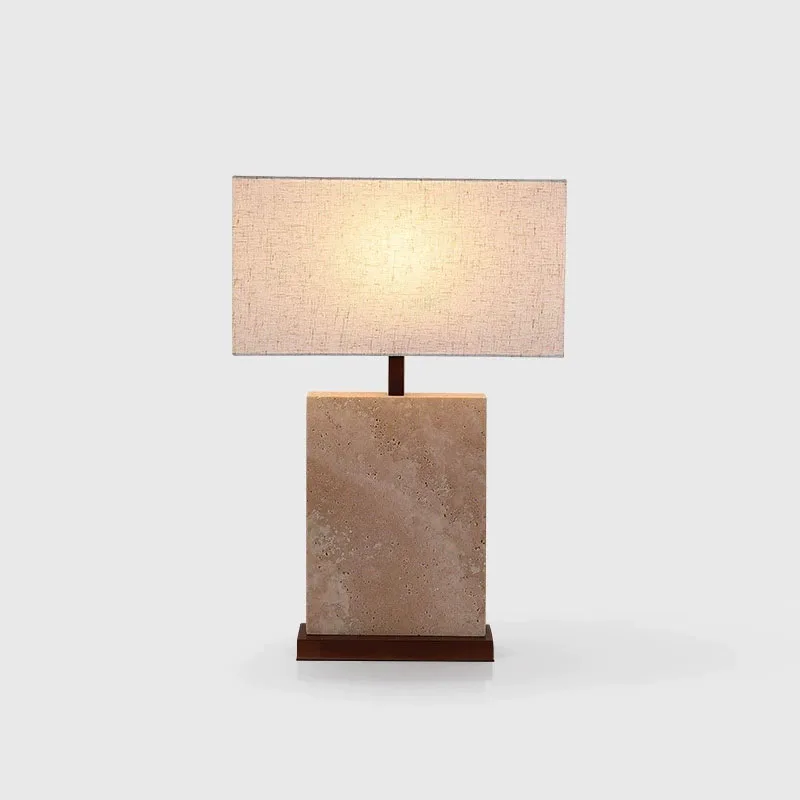 Creative Design Simple Artist Desk Lamp Home Hotel Bedside Vintage Travertine Light Emitting Diode Desk Lamp