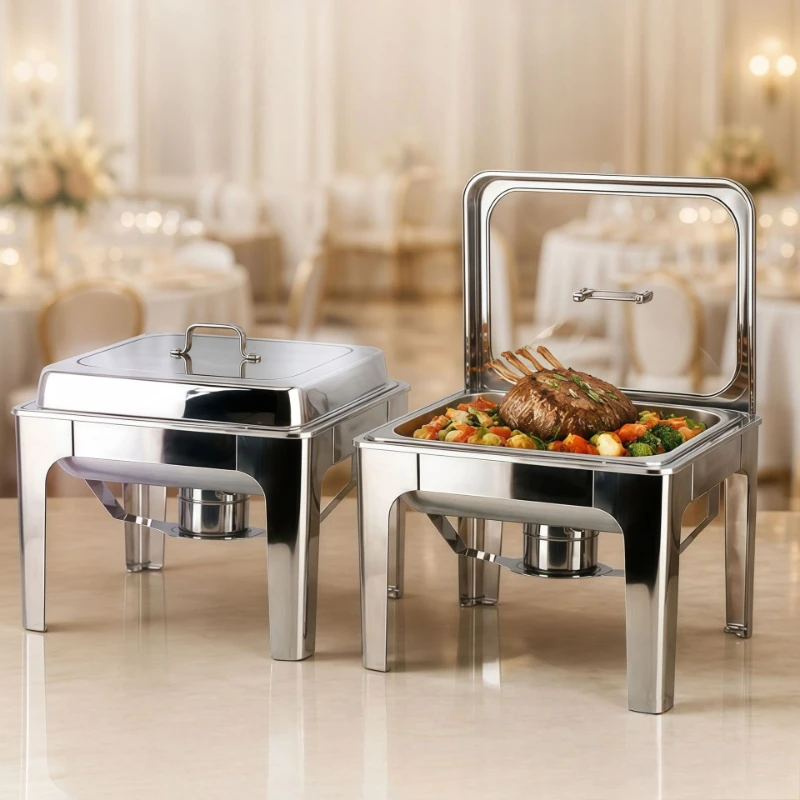 Stainless steel square dining stove clamshell alcohol heating buffet stove hotel restaurant banquet insulation dining stove