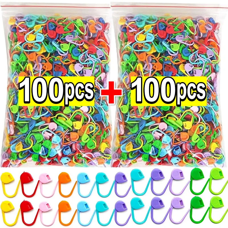 50/200pcs Colorful Plastic Knitting Tool Mini Resin Clip Pins Locking Stitch Markers Crochet Sewing Needle Clip Hook for Sweater