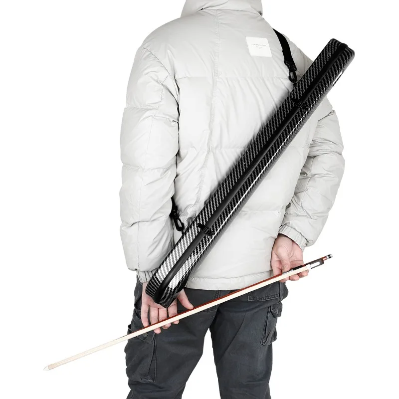 Composite Fiber Violin Bow Box Moisture-proof Wear-resistant One-shoulder 2-Bow Violin Bow Case Musical Instrument Accessory
