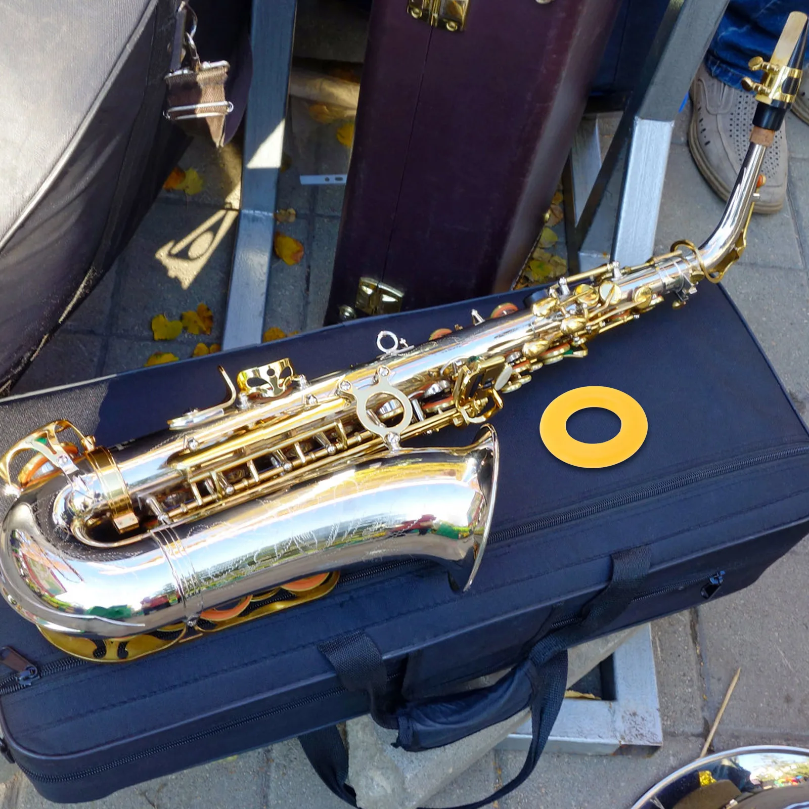 

Noise Reduction Circle Sax Instruments Accessories Mute Ring Damping Saxophone Alto Practice Part Silica Gel Musical Parts