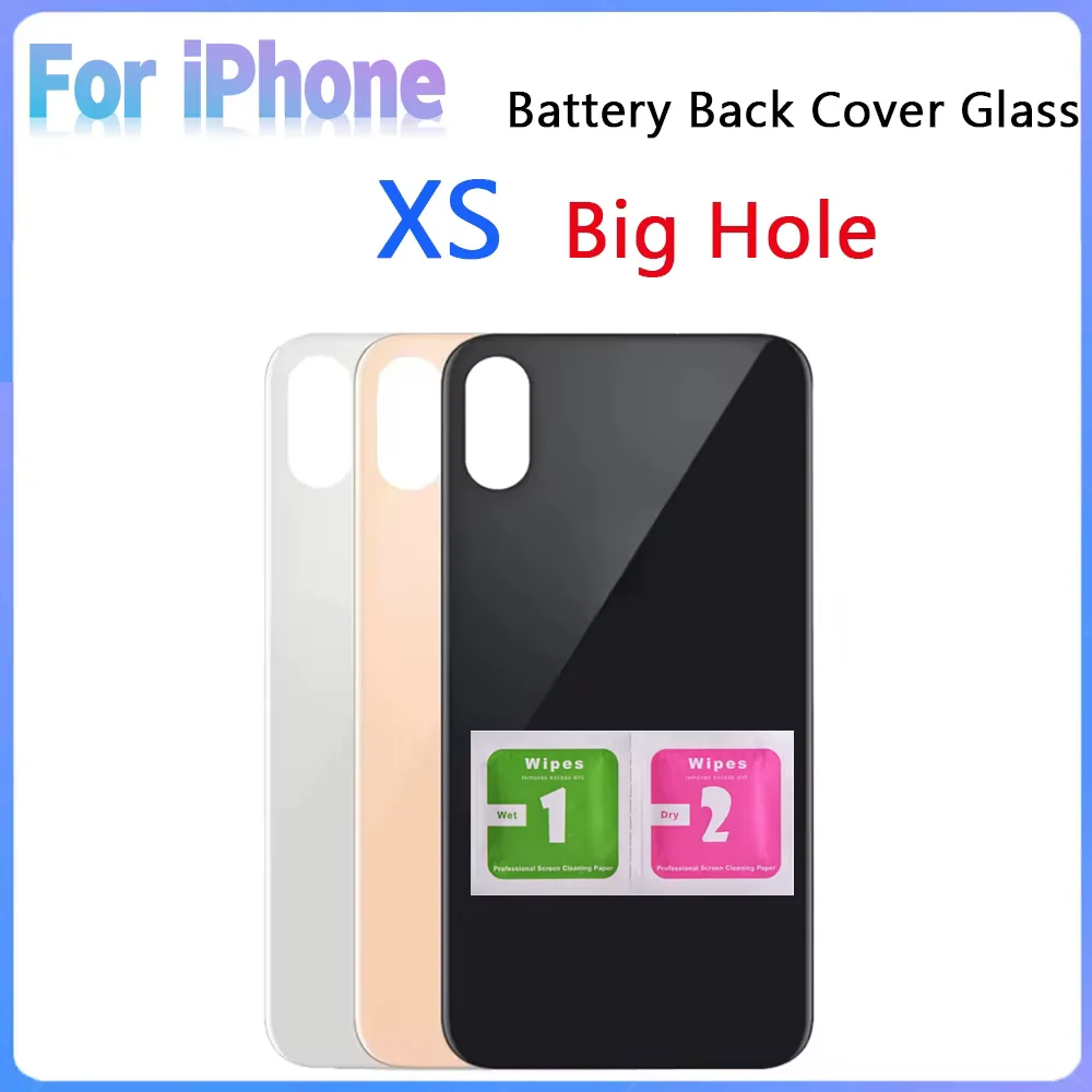 

Big Hole Back Glass for iPhone XS A2097, A1920, A2100, A2098 Back Glass Replacement Back Glass Rear Battery Cover