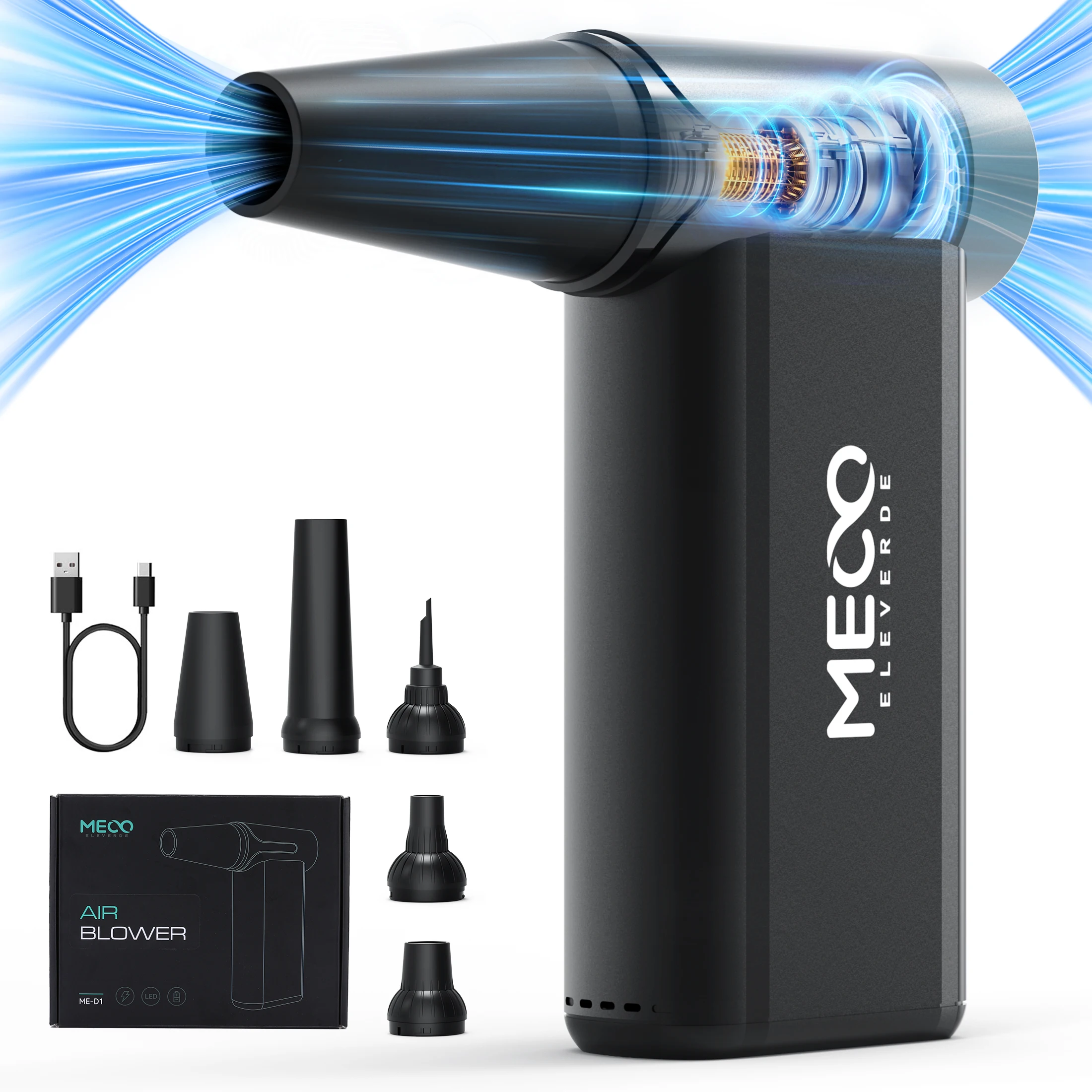 MECO ELEVERDE ME-D1 مكنسة كهربائية مضغوطة 220 فولت 1800 وات مخرج طاقة 3 تروس منفضة هواء لتنظيف لوحة مفاتيح الكمبيوتر #2