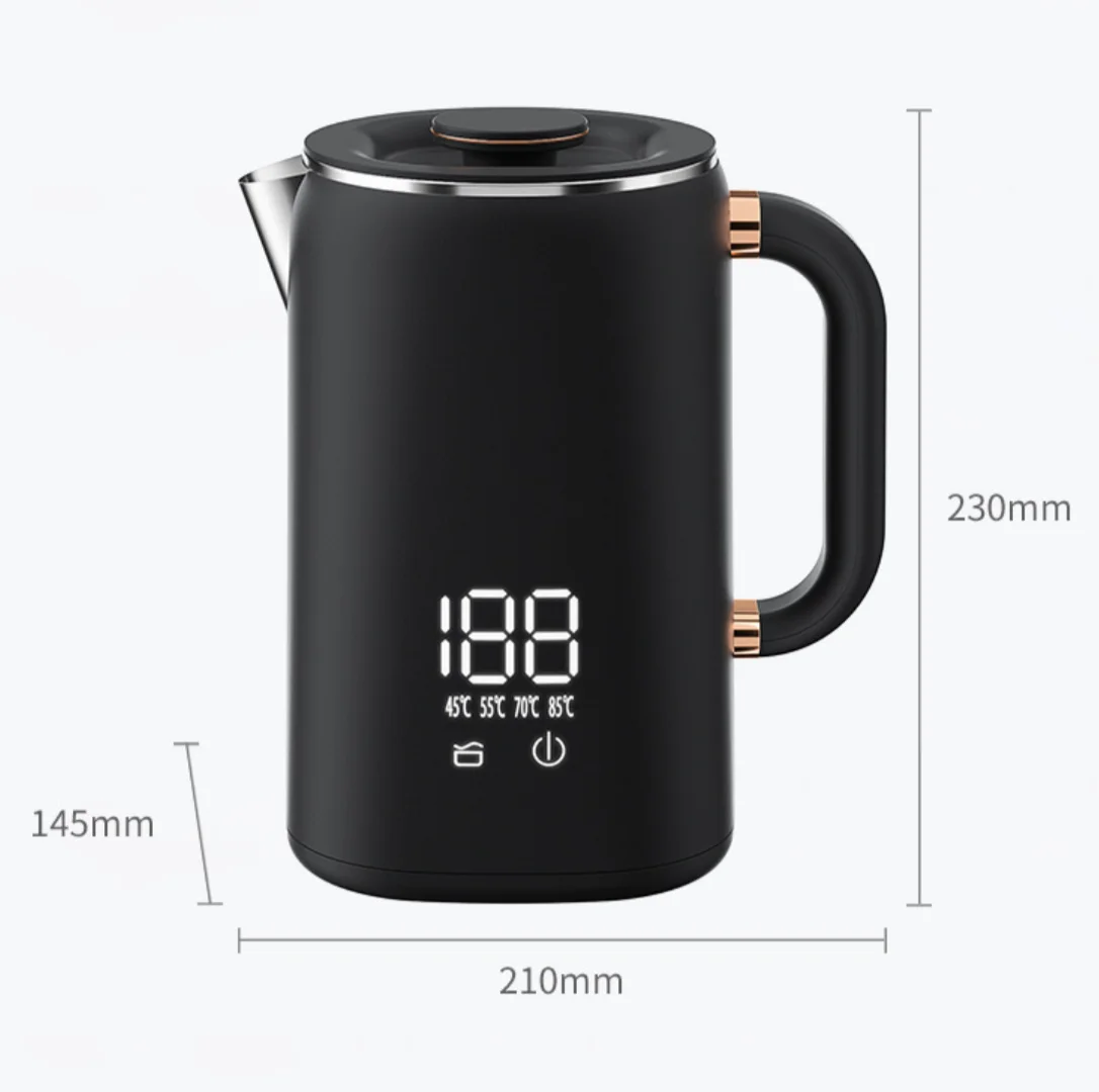 Digital Display Electric Kettle 1.7L Double Wall Electric Kettle with Touch Sensitive Control