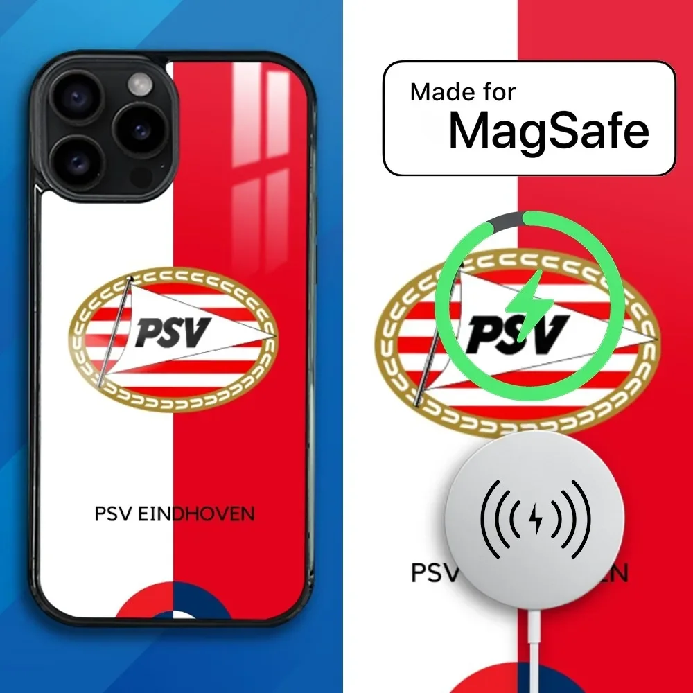 E-Eindhoven Football Club PSV Phone Case For iPhone 16 15 14 13 Pro Max Plus Mini Magsafe Mirror Wireless Magnetic Cover