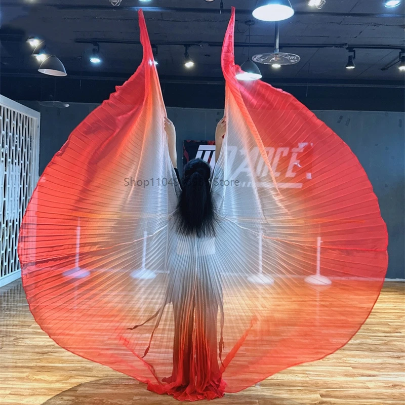 أجنحة الرقص الشرقي الكبار مع العصي التليسكوبية أزياء مسرحية زاوية إيزيس أجنحة 360 درجة هالوين كرنفال شال الدعائم
