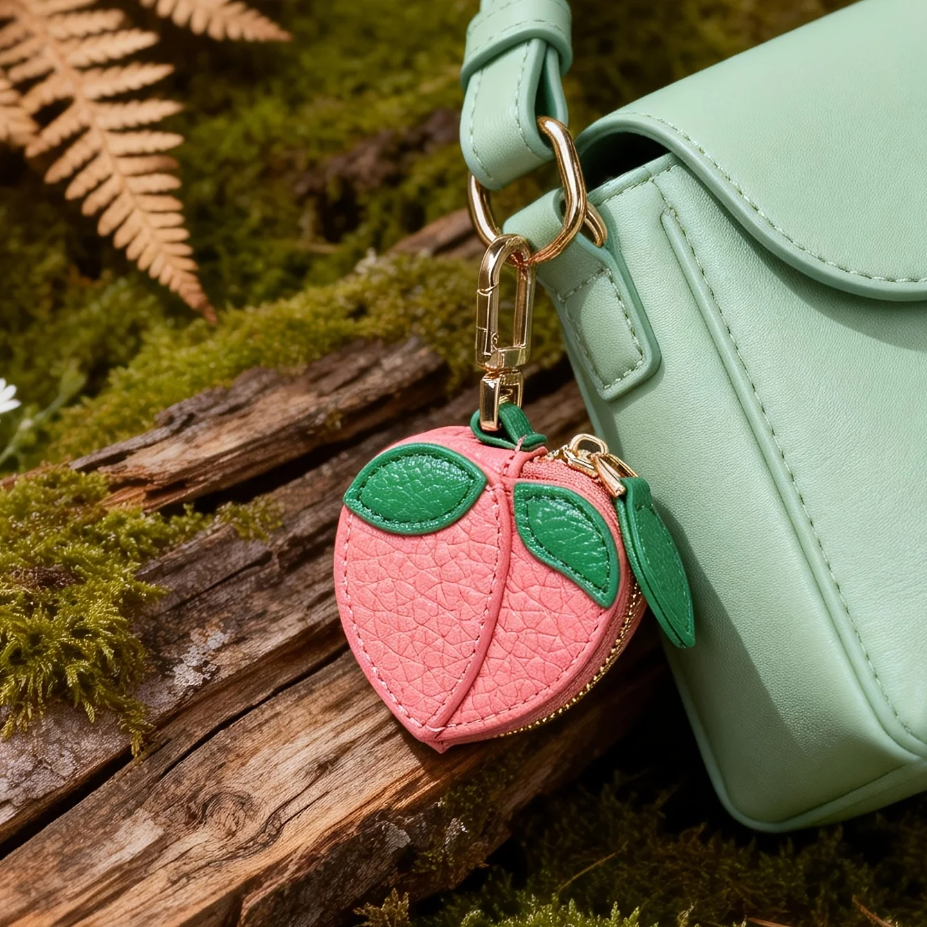2026 Adorable Handmade Fruit/Ladybug Coin Holder | Small Zipper Bag | Backpack Charm | Tiny Change Purse