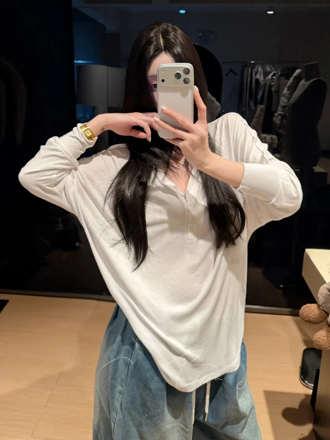 

Casual Loose Long Sve Women's T-irt Comfortable Spring Sun Protection Top Dianren Lazy Sle Faionable plus Size