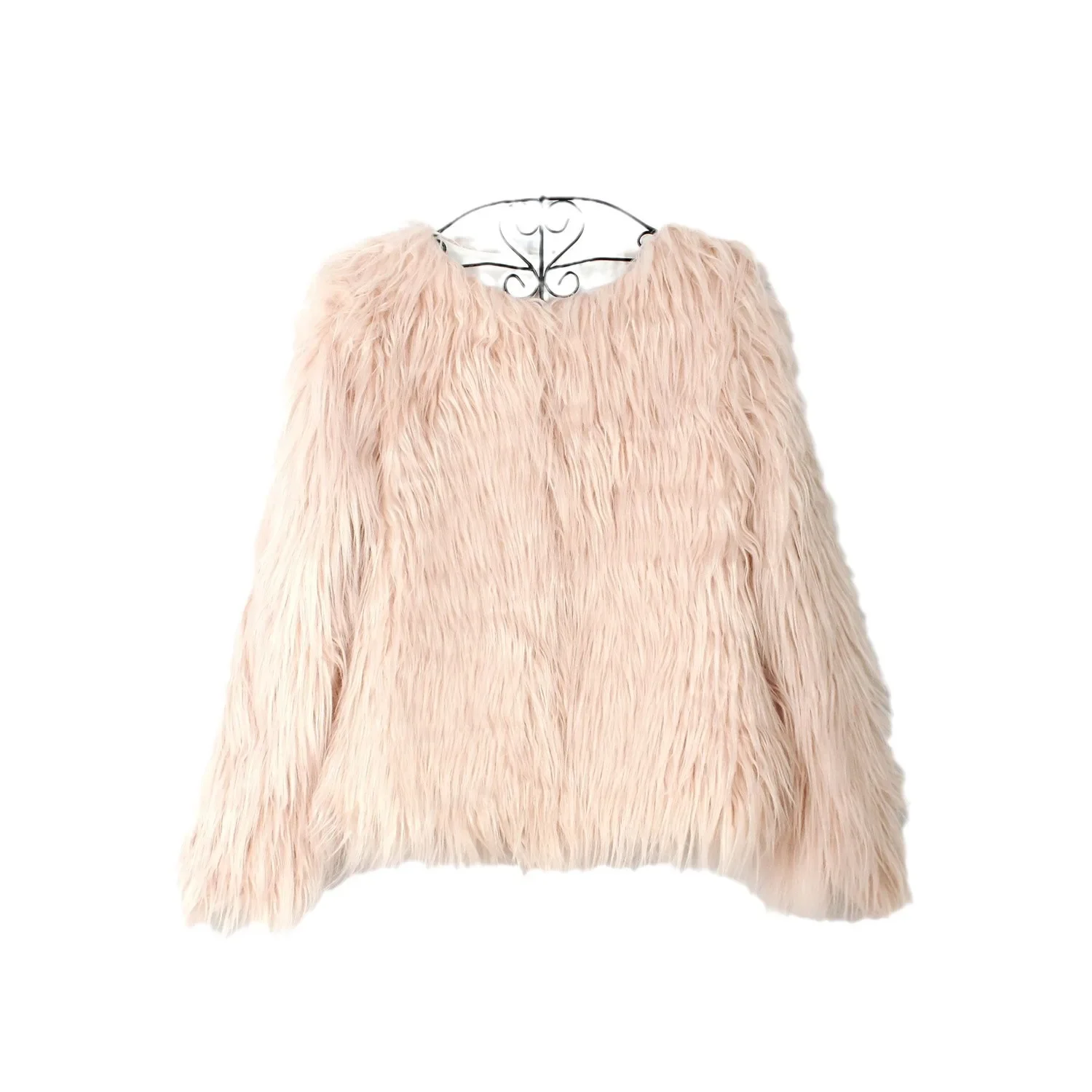 High-End-Plüsch-Kunstpelzmantel für Damen, veganes Leder, luxuriöse Oberbekleidung, weich, warm, ethische Mode