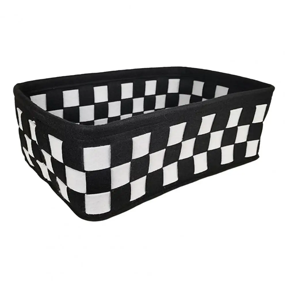 Desktop Storage Basket Stylish Stable Storage Basket Black And White Checkerboard Desktop Storage Basket for Bedroom