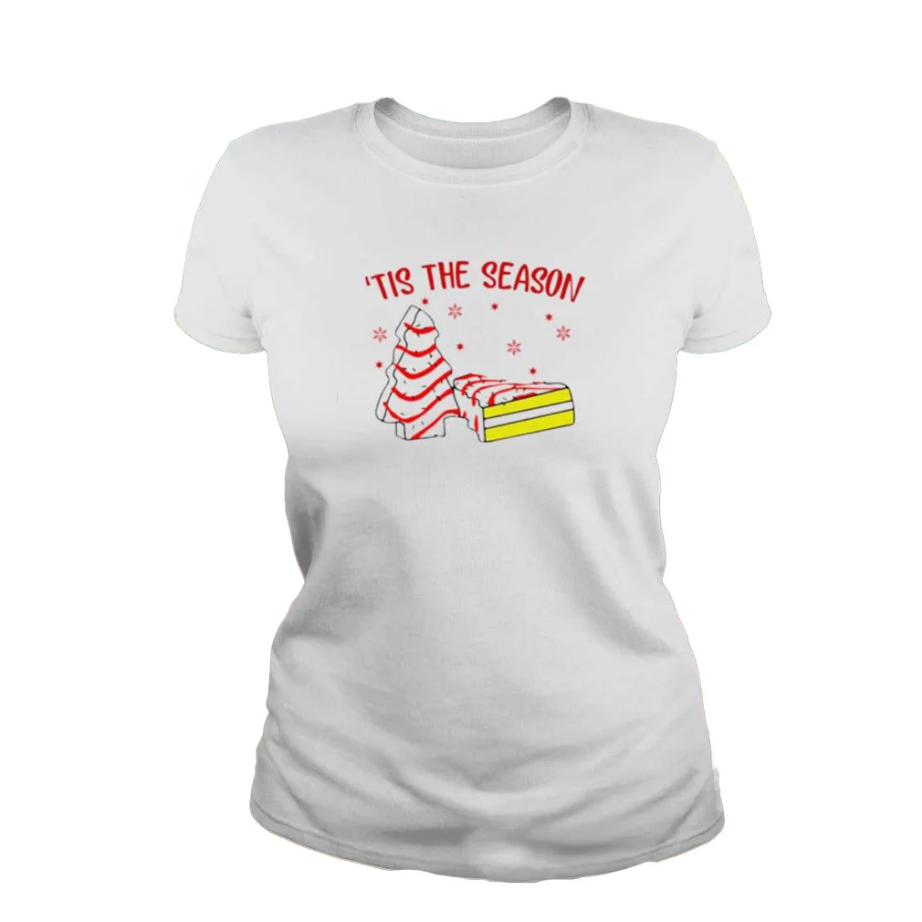 

Tis The Season Little Debbie Christmas Cakes Crew Neck Short Sleeve Woman t-shirts Simplicity Harajuku Style Women's Shirts Tops