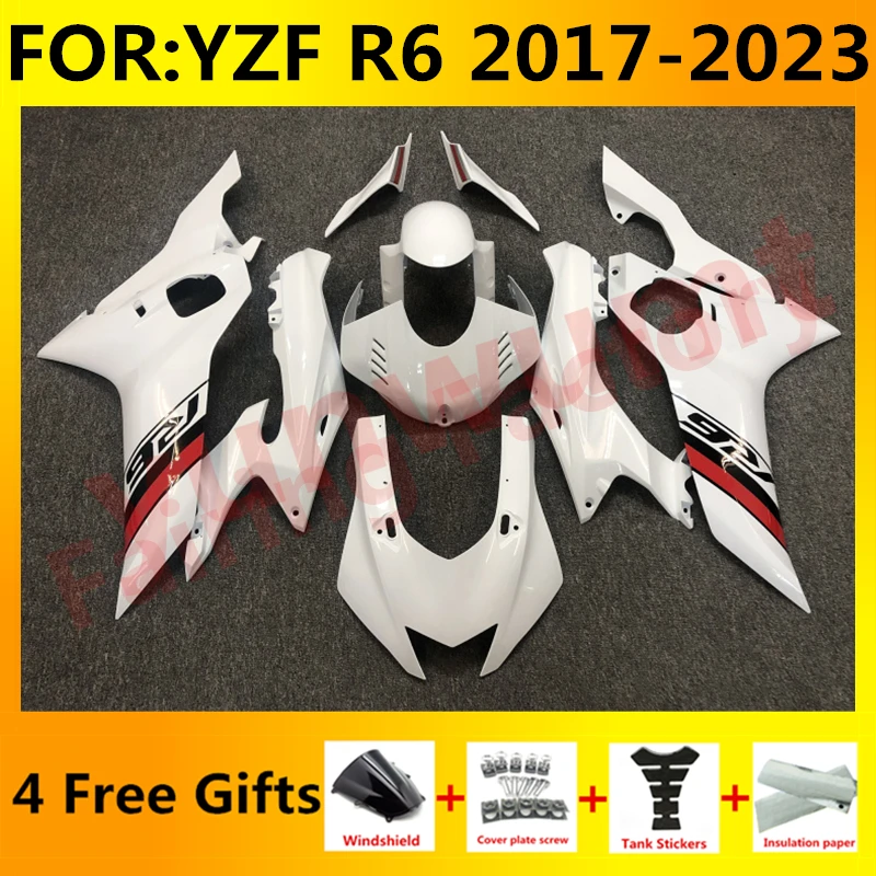 

Новый комплект обтекателей для мотоцикла ABS подходит для YZF R6 YFZ-R6 2017 2018 2019 2020 2021 2022 2023 комплекты обтекателей кузова красный белый
