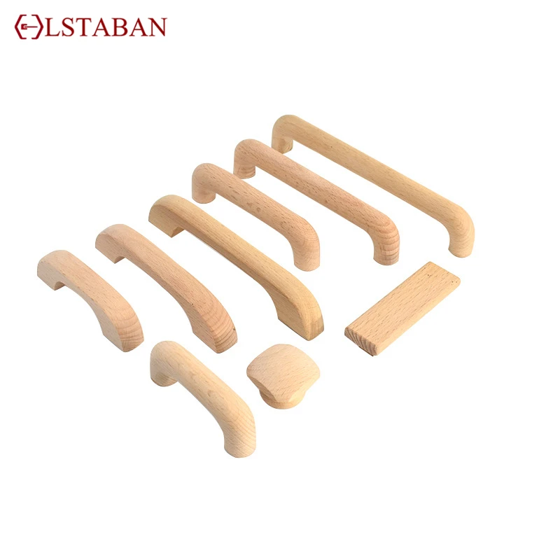 LSTABAN Kitchen Cabinet Wooden Handle Wardrobe Bookcase Solid Furniture Wood Door Drawer Knobs Cupboard Handles Hardware Knobs