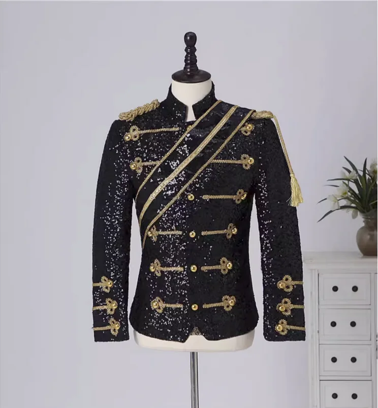 

Michael Jackson Sequins Costume Stage Nightclub Band Rock Singer Casual Men's blazer