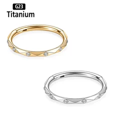 ASTM F136 Titanium Piercing Cutting surface CZ Clicker Nose Ring Septum Hoops Tragus Cartilage Helix Lobe Body Jewelry Earrings