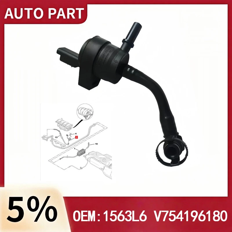 

Suitable For Peugeot 207CC Citroen DS3 DS4 High quality Auto Parts Carbon Canister Solenoid 1563L6 V754196180