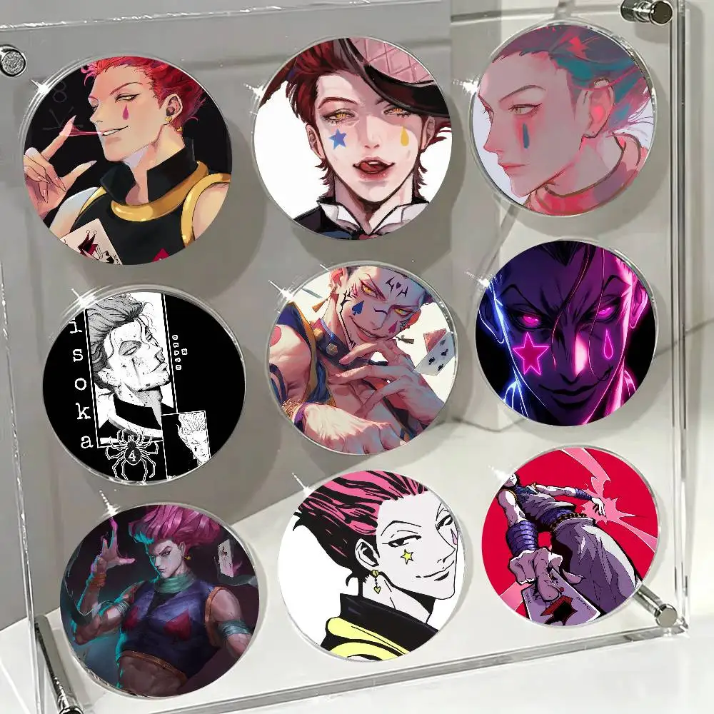 Hisoka Anime H-Hunter X Hunter Badge Tinplate Meme Round Brooch For Hat Bag Creative Lapel Jewelry Accessories Gifts