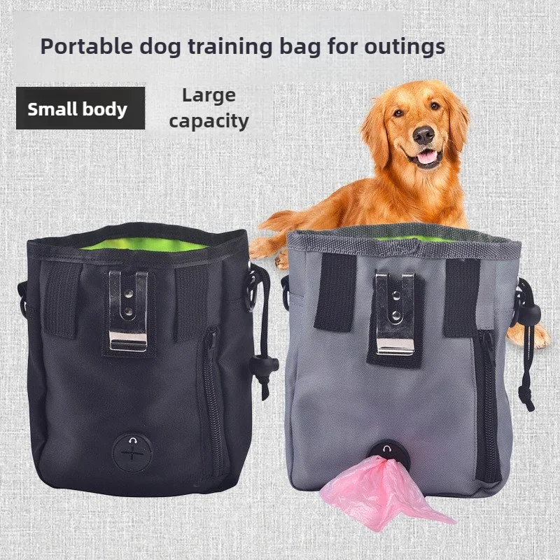 Outdoor pet feeding waist bag, portable foldable pet supplies, snacks, shoulder bag, pet portable training bag