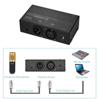 PS400 Phantom Power Micropower Universal Microphone Phantom Power Supply 12V/48V Ultra-compact Condenser Input -110-240V Output