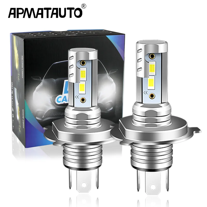 1/2X H4 9003 HB2 LED Headlight Bulb CSP Fanless With Canbus High & Low Beam for Audi Honda H4 LED Headlamp for Car Motorcycle