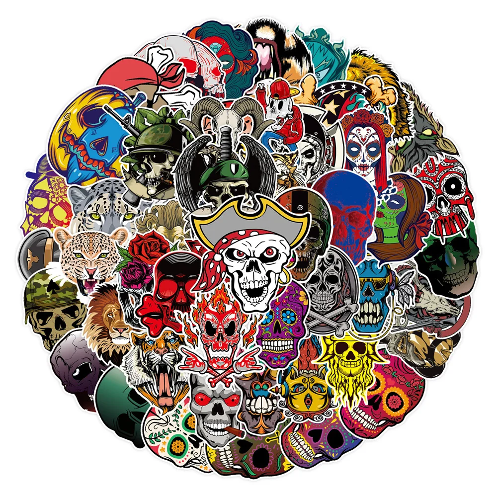 10/30/50PCS Cartoon Horror Skull Stickers Series Creativo Sangue Rosso Graffiti Laptop Notebook Casco Bagagli Decorazione All'ingrosso