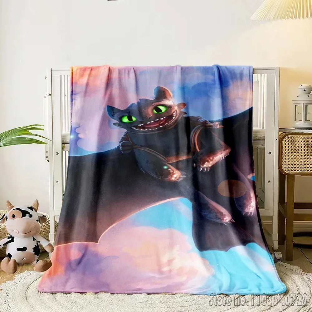 Cartoon How to Train Your Dragon Large Blanket Throw for Bed Sofa Decor Fleece Nap Blankets Boys Girls Children Gift