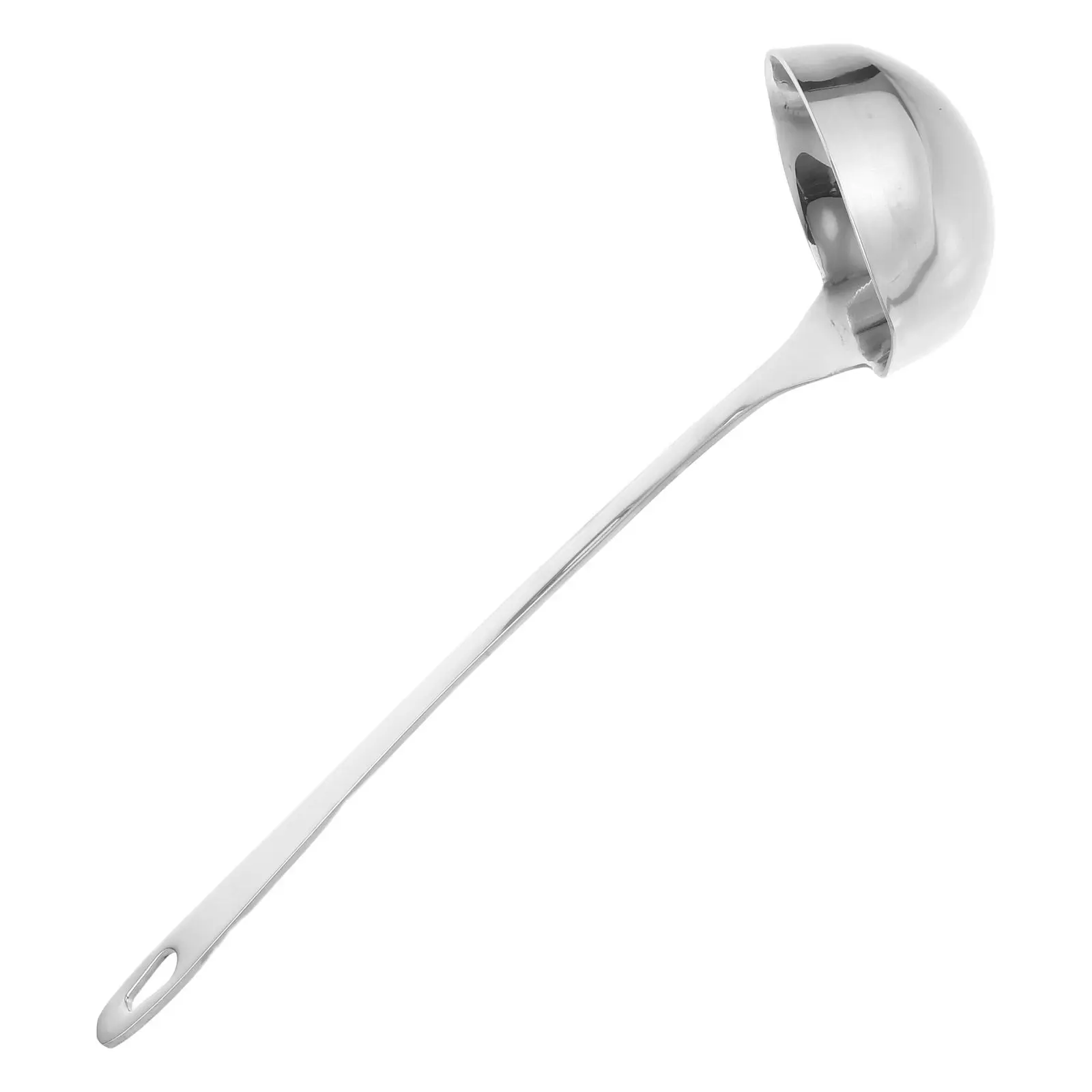 Stainless Steel Ladle with Dual Pouring Spouts Long Ergonomic Handle for Right Left Handed Users Soup Water Gravy Canning