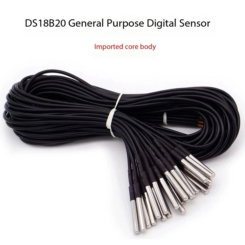 New DS18B20 digital temperature sensor probe water temperature probe waterproof stainless steel package