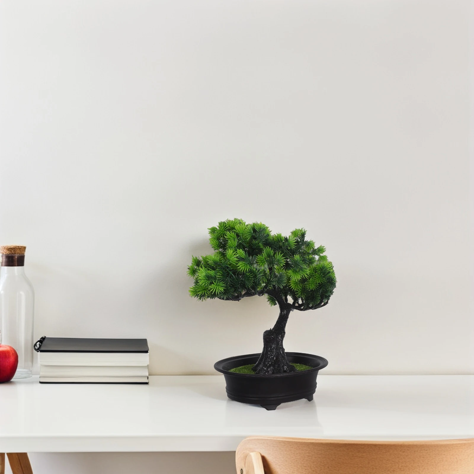 

Artificial Greenery Bonsai Tree Japanese Juniper Style Small Potted Fake Plant Indoor Decoration Home Office Zen Decor