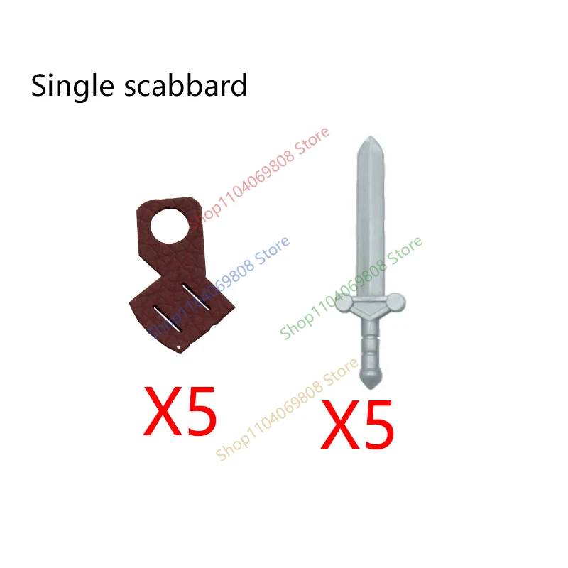 Mittelalterliche Bausteine Soldatenfiguren Charakterzubehör Klinge Schwert Scheide Umhang Speer Messer Cowboyhut Bausteine Spielzeug N16