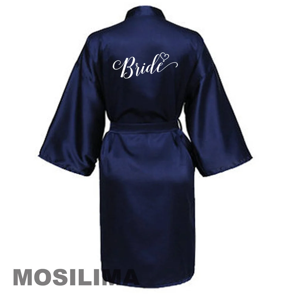 Wedding Party Team Bride Robe Kimono Satin Pajamas Bridesmaid Bathrobe SP610