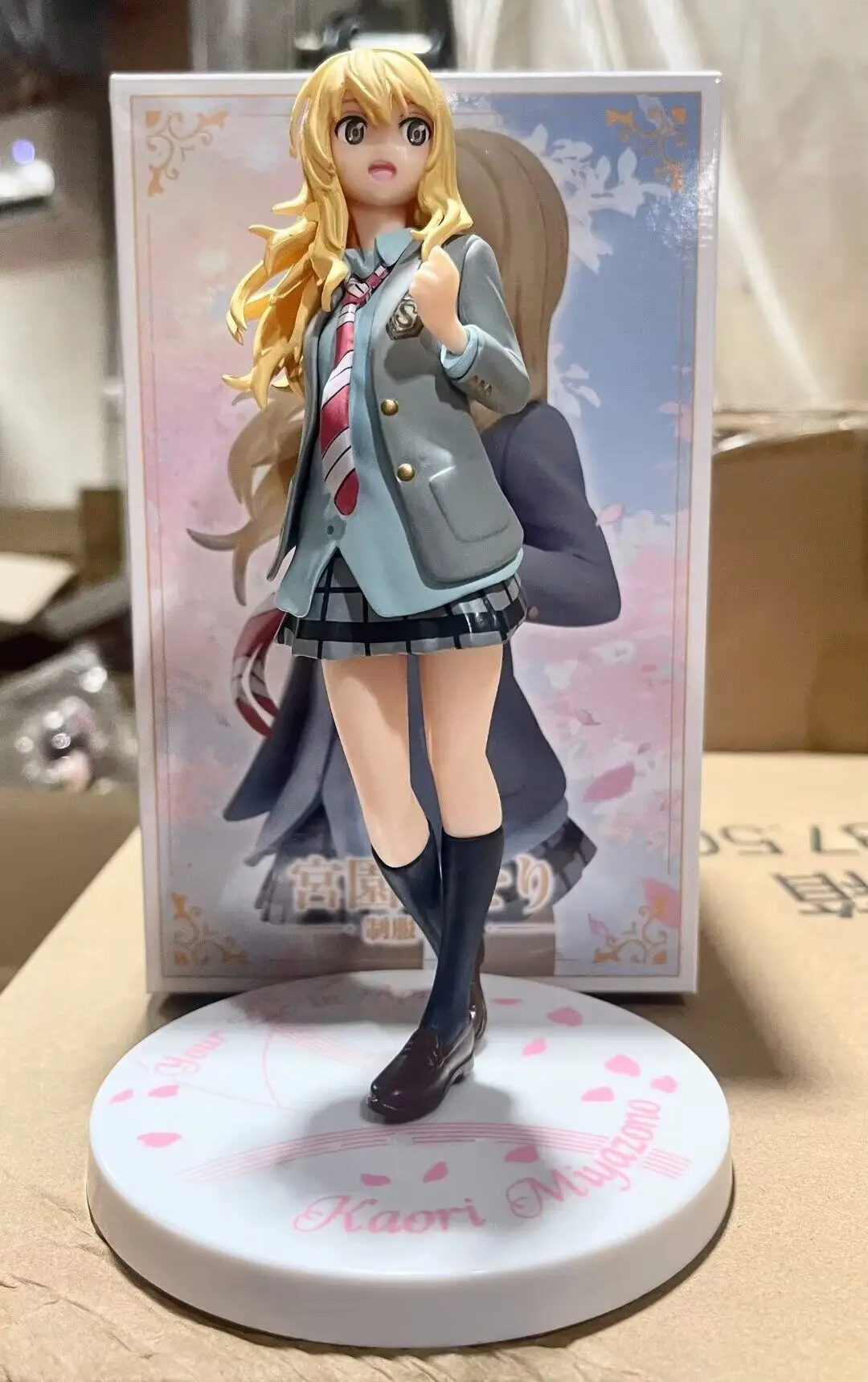 18cm your lie in april kaori miyazono Violin Action Figure Anime Doll PVC New Collection figures toys brinquedos Collection