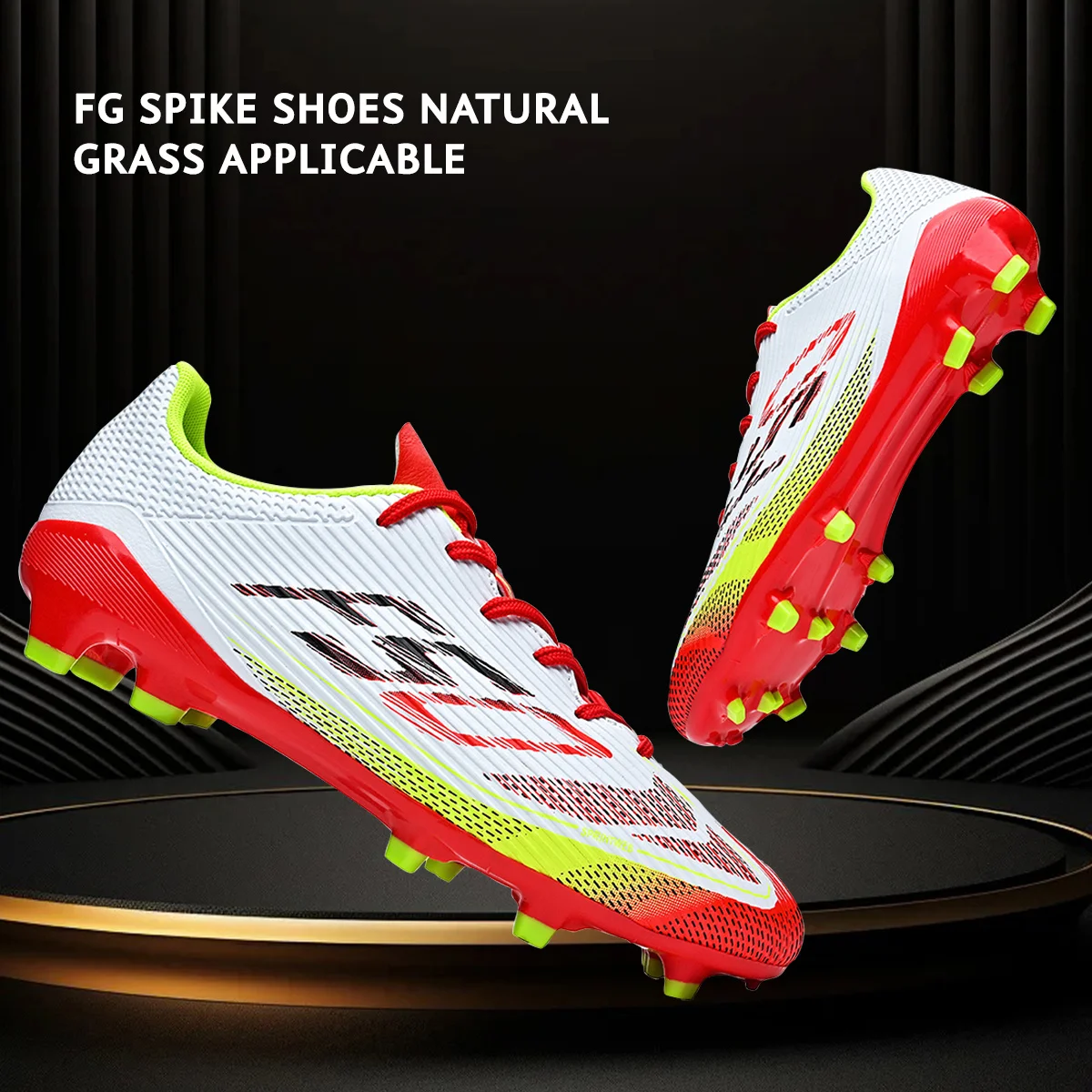 Men AG FG Grass Cleats, Reinforced Ankle Protection, Shock Absorbing Insole, For Hard Natural & Slightly Artificial Grass Field