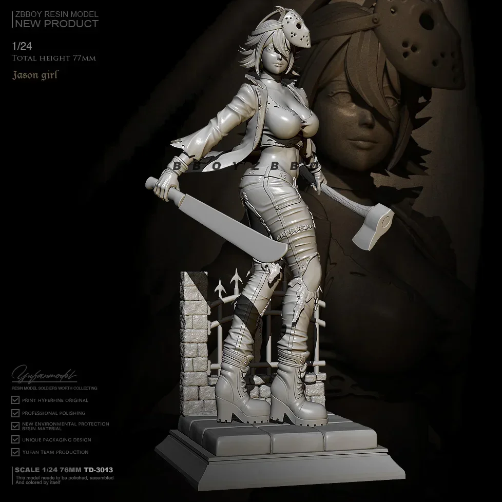 76mm 1/24 Resin model kits figure beauty colorless and self-assembled TD-3013（special offer）