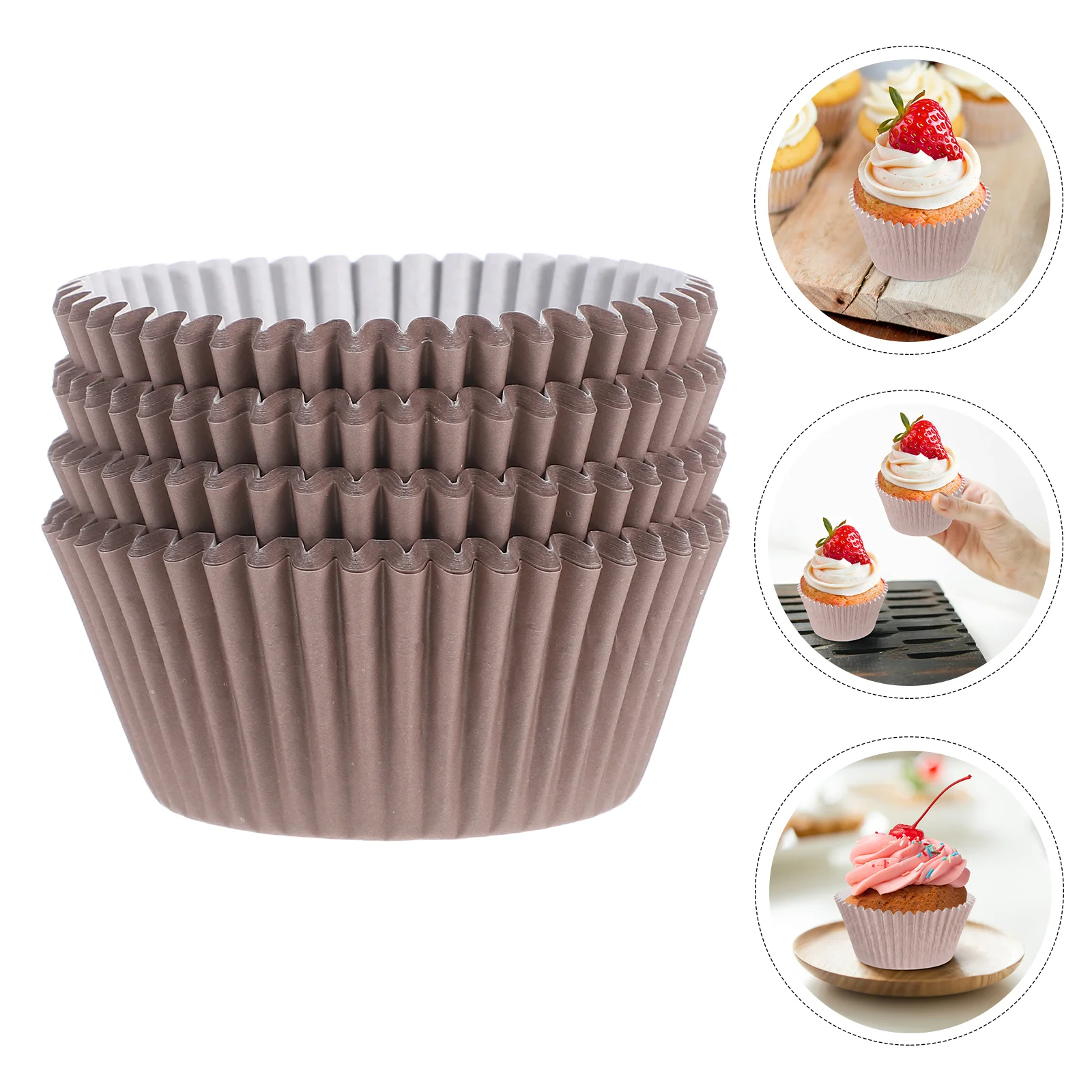 100 pezzi Set di bicchieri di carta per olio Muffin Pan Cottura Reposteria Forma Vassoio per torte Cupcakes Tazze Fodere colorate usa e getta