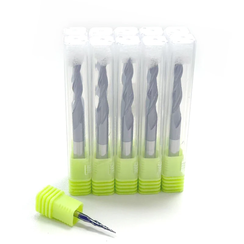 1pcs 2F HRC55 Tapered Cone Tungsten Solid Carbide Coated End Mill - D3.175-D12 Tapered Ball Nose CNC Milling Cutter