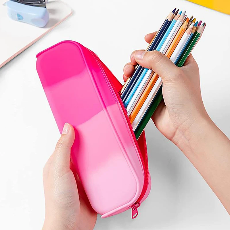 Imagem -04 - Impermeável Soft Silicone Pencil Case Papelaria de Grande Capacidade Portátil Estudantes da Escola Presentes 1pc