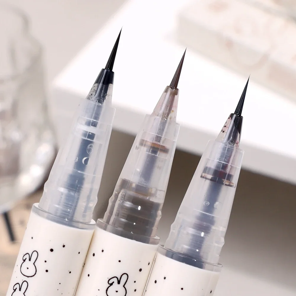 Eyeliner liquido opaco impermeabile senza sbavature sdraiato penna baco da seta duraturo Ultra sottile setoso nero marrone Eye Liner penna occhi trucco