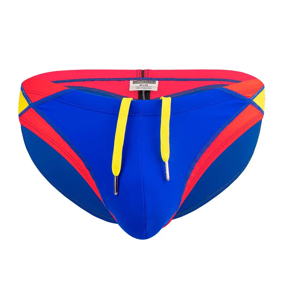 Zonbailon Mens Swimming Briefs Big Pouch Bikini Swimsuit Sexy Low Rise drawstring Swimsuits