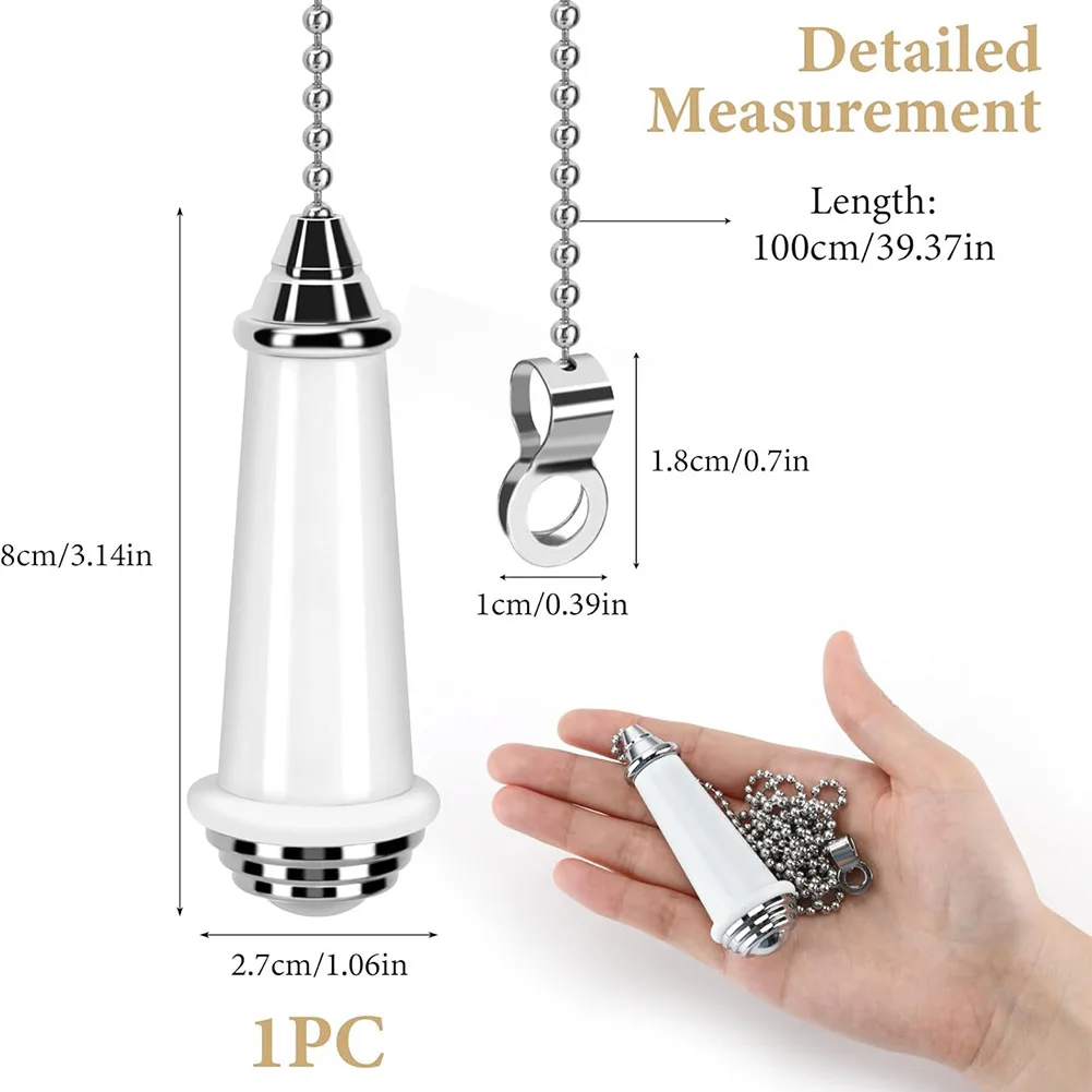 Light Pull Chain Extension with Ball Chain for Indoor Lighting Including Ceiling Fans and Wall Mounted Fixtures