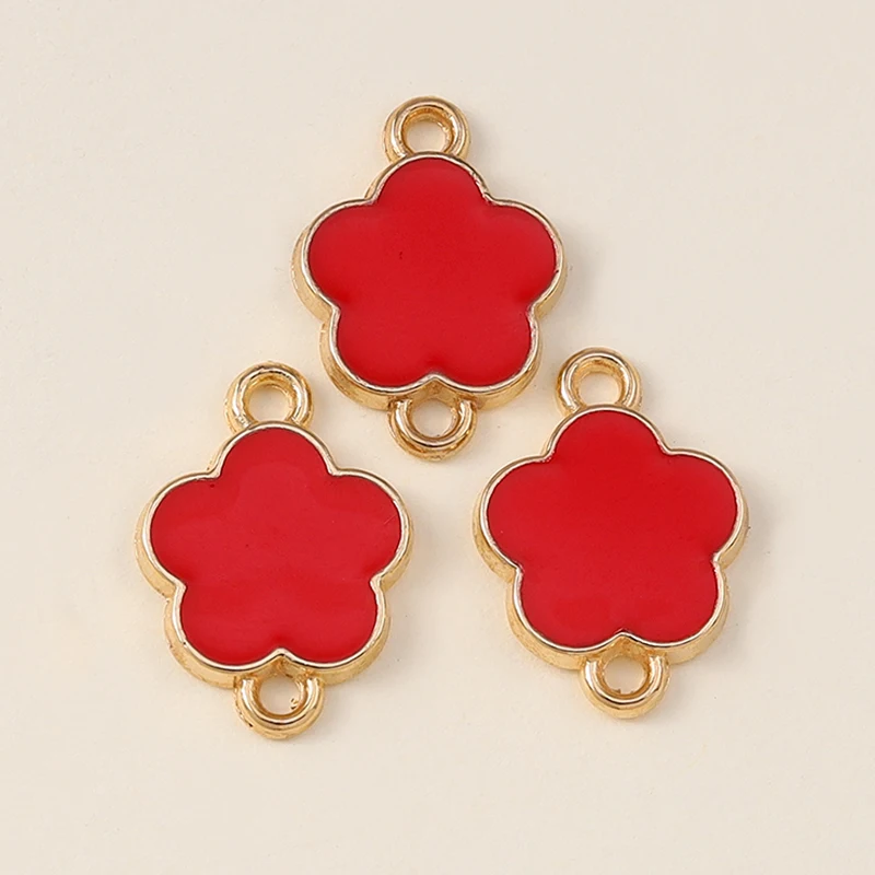 20 Stück modische, bunte Emaille-Blumen-Anhänger, Verbinder für die Schmuckherstellung, DIY-Halsketten, Armbänder, handgefertigtes Kunsthandwerk, Zubehör – Detail 27