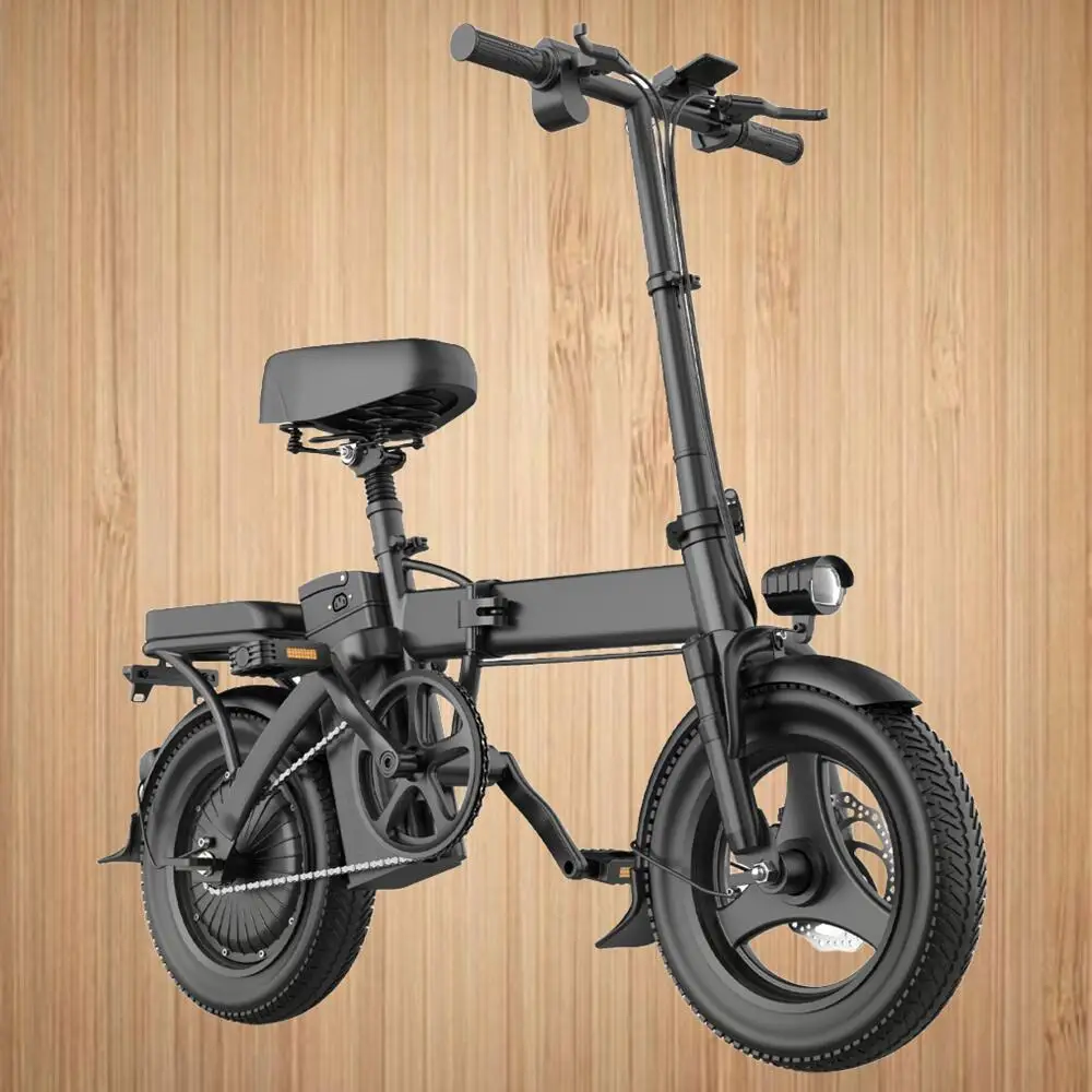 

500W Power Folding Electric Motorcycles Bike for Adults 19 mph Speed, 30 Miles Long Range, 14" Pneumatic Tires - Design
