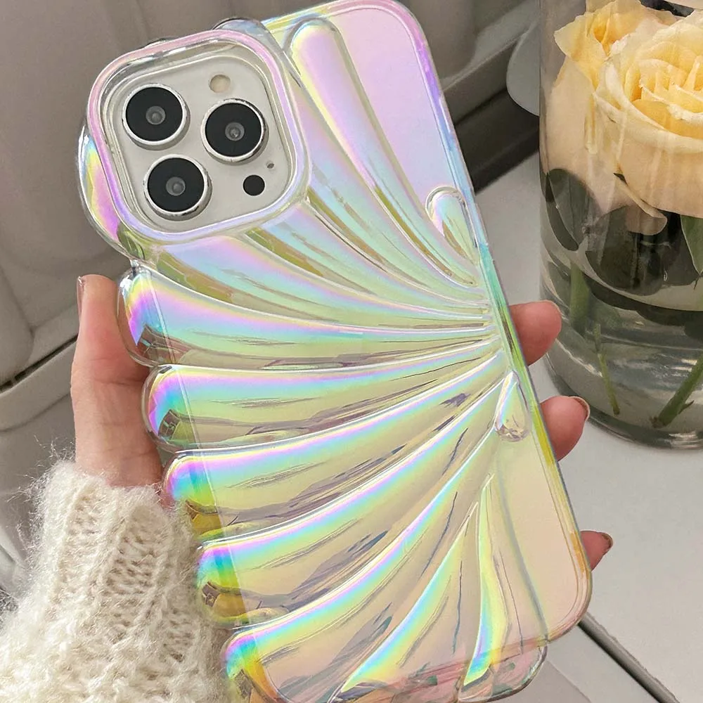 Seashell Style Colorful Case For iPhone 15 14 13 12 11 Pro Max Plus Soft TPU Clear Shockproof Cover Skin